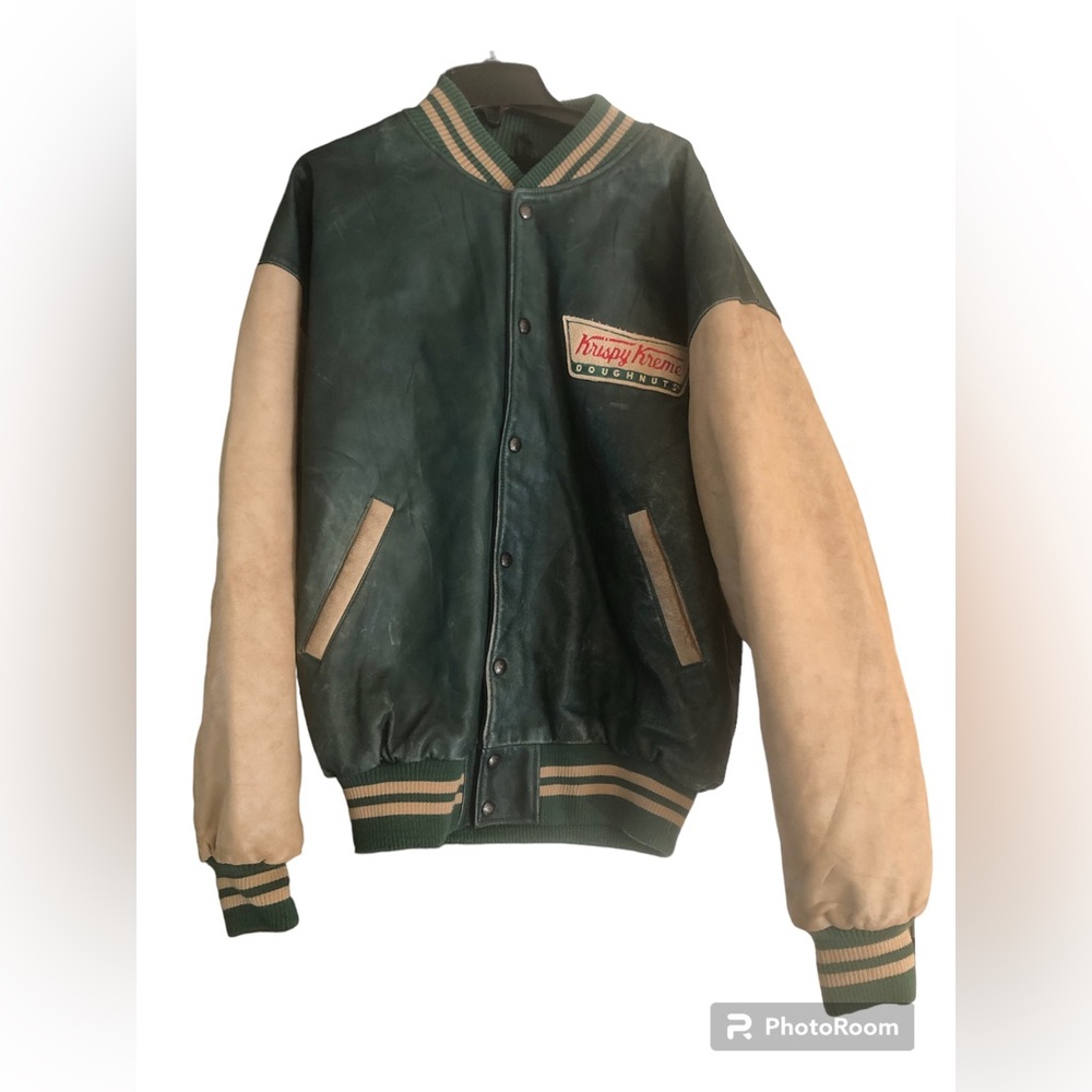 Krispy Kreme Green Leather Jacket